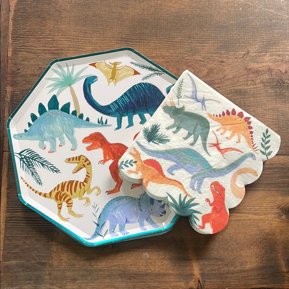 Meri Meri Dinosaur Party Plate and Napkin Set